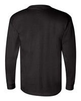 Bayside BA3055 Unisex Union-Made Long-Sleeve Pocket Crew T-Shirt #color_BLACK