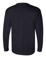 Bayside BA3055 Unisex Union-Made Long-Sleeve Pocket Crew T-Shirt #color_NAVY