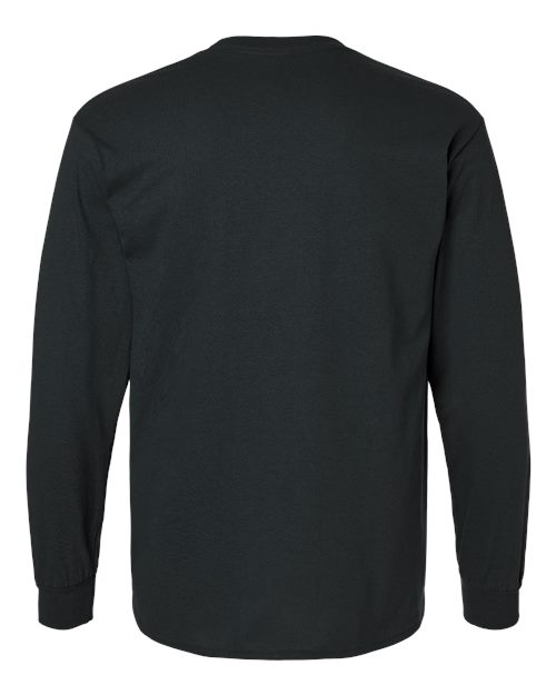 Gildan G240 Adult Ultra Cotton  Long-Sleeve T-Shirt #color_BLACK