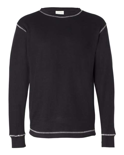 J America JA8238 Men's Vintage Long-Sleeve Thermal T-Shirt #color_BLACK/ VINT  WHT
