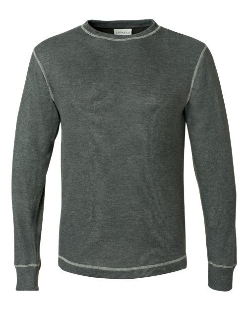 J America JA8238 Men's Vintage Long-Sleeve Thermal T-Shirt #color_CHRL HTR/ VNT WH