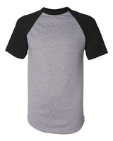 Augusta Sportswear 423 Adult Short-Sleeve Baseball Jersey #color_ATH HTHR/ BLACK