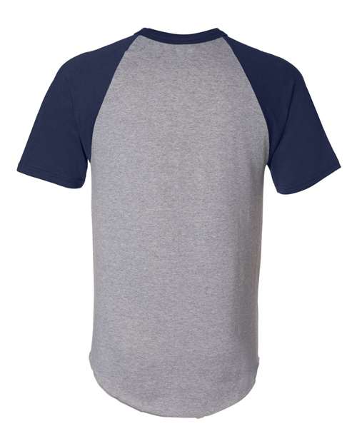 Augusta Sportswear 423 Adult Short-Sleeve Baseball Jersey #color_ATH HTHR/ NAVY