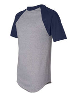 Augusta Sportswear 423 Adult Short-Sleeve Baseball Jersey #color_ATH HTHR/ NAVY