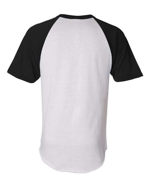Augusta Sportswear 423 Adult Short-Sleeve Baseball Jersey #color_WHITE/ BLACK
