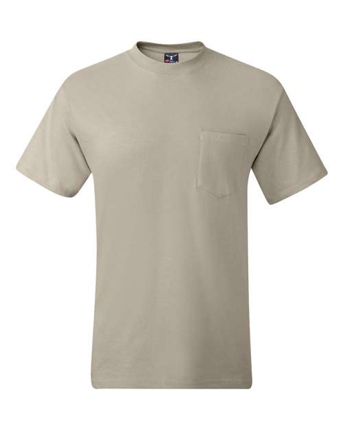Hanes 5190P Adult Beefy-T with Pocket #color_SAND