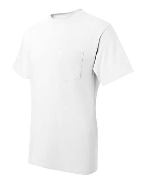 Hanes 5190P Adult Beefy-T with Pocket #color_WHITE