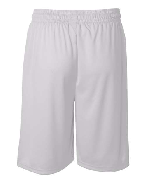 "Badger 4109 B-Core 9" Shorts #color_White"