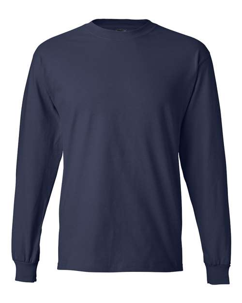 Hanes 5186 Adult Long-Sleeve Beefy-T #color_NAVY