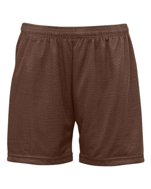 ""Badger 7216 Women's Pro Mesh 5" Shorts with Solid Liner" #color_Brown"