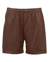 ""Badger 7216 Women's Pro Mesh 5" Shorts with Solid Liner" #color_Brown"