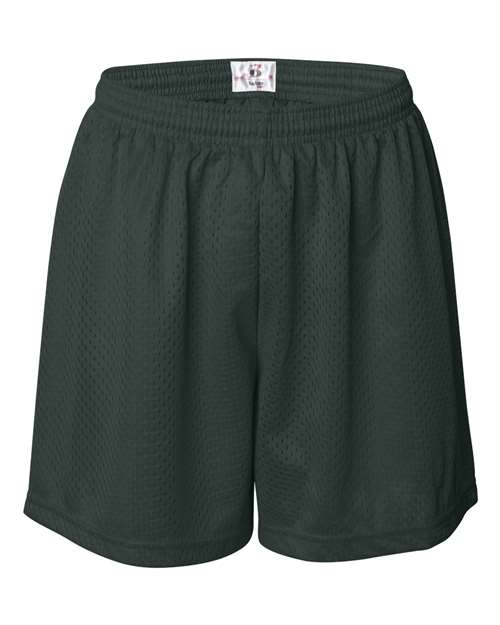 ""Badger 7216 Women's Pro Mesh 5" Shorts with Solid Liner" #color_Forest"