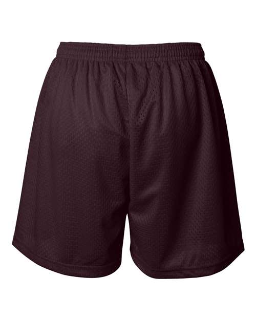 ""Badger 7216 Women's Pro Mesh 5" Shorts with Solid Liner" #color_Maroon"