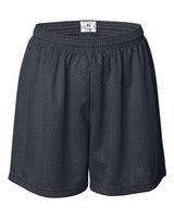 ""Badger 7216 Women's Pro Mesh 5" Shorts with Solid Liner" #color_Navy"