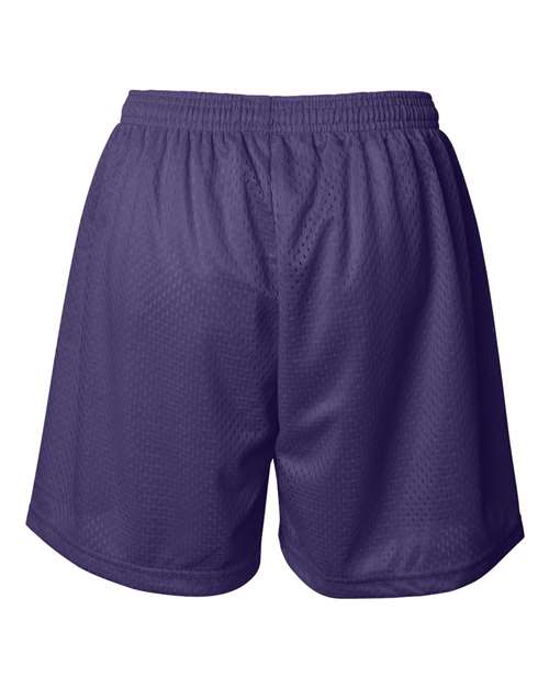 ""Badger 7216 Women's Pro Mesh 5" Shorts with Solid Liner" #color_Purple"