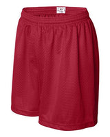 ""Badger 7216 Women's Pro Mesh 5" Shorts with Solid Liner" #color_Red"