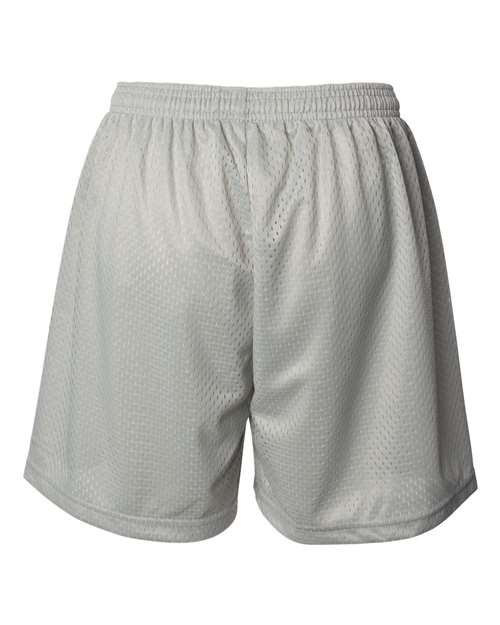 ""Badger 7216 Women's Pro Mesh 5" Shorts with Solid Liner" #color_Silver"