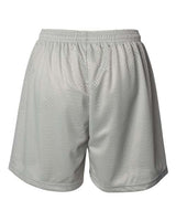 ""Badger 7216 Women's Pro Mesh 5" Shorts with Solid Liner" #color_Silver"