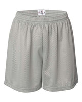 ""Badger 7216 Women's Pro Mesh 5" Shorts with Solid Liner" #color_Silver"