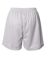 ""Badger 7216 Women's Pro Mesh 5" Shorts with Solid Liner" #color_White"