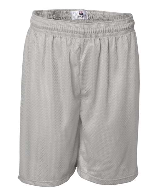 ""Badger 7207 Pro Mesh 7" Shorts" #color_Silver"