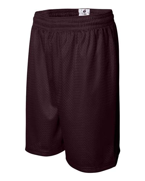 ""Badger 7209 Pro Mesh 9" Shorts" #color_Maroon"