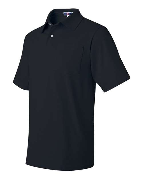 Jerzees 436P Adult SpotShield Pocket Jersey Polo #color_BLACK