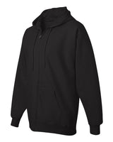 Hanes F280 Adult Ultimate Cotton 90/10 Full-Zip Hooded Sweatshirt #color_BLACK