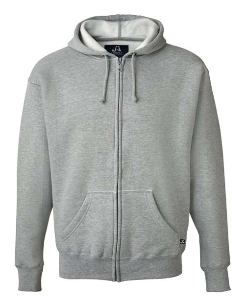 J America JA8821 Adult Premium Full-Zip Fleece Hooded Sweatshirt #color_OXFORD
