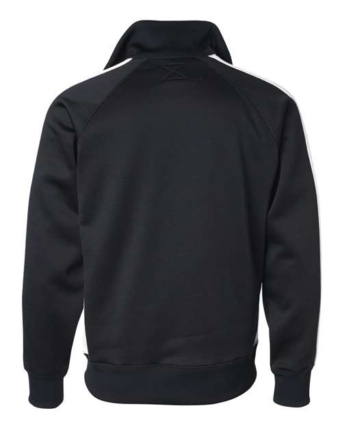 J America JA8858 Adult Vintage Poly Fleece Track Jacket #color_BLACK