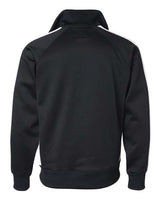 J America JA8858 Adult Vintage Poly Fleece Track Jacket #color_BLACK