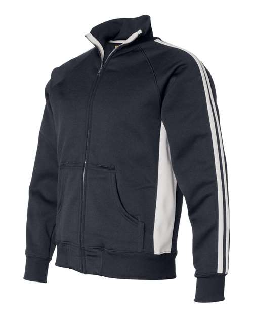 J America JA8858 Adult Vintage Poly Fleece Track Jacket #color_NAVY
