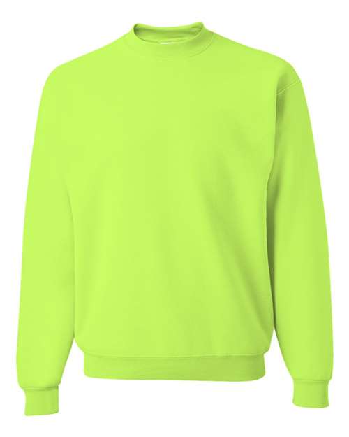 Jerzees 562 Adult NuBlend FleeceCrew #color_SAFETY GREEN