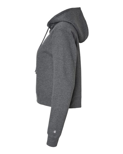 Badger 1261 Women's Crop Hooded Sweatshirt #color_Charcoal