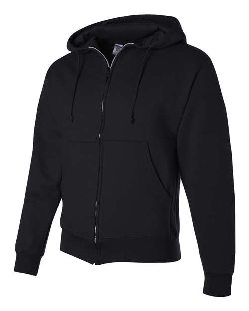 Jerzees 4999 Adult Super Sweats NuBlend Fleece Full-Zip Hooded Sweatshirt #color_BLACK