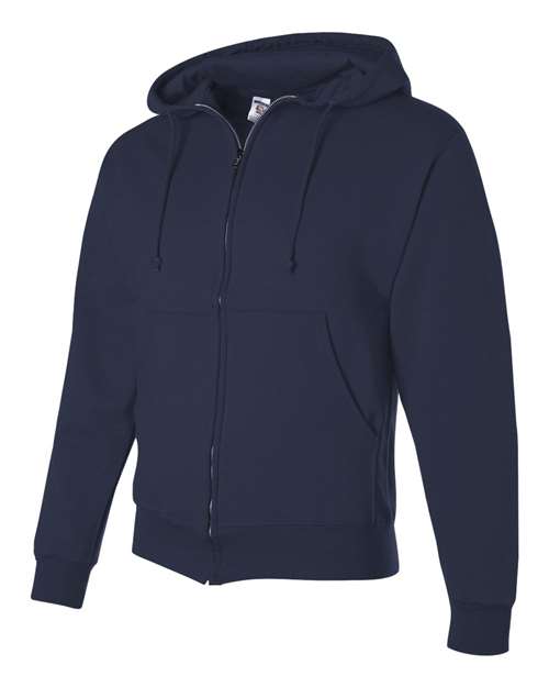 Jerzees 4999 Adult Super Sweats NuBlend Fleece Full-Zip Hooded Sweatshirt #color_J NAVY