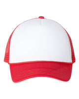 Valucap VC700 Foam Mesh-Back Trucker Cap #color_White/ Red