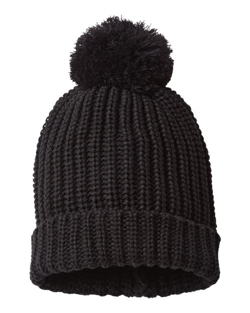 Richardson 143R Chunky Cable Beanie #color_Black