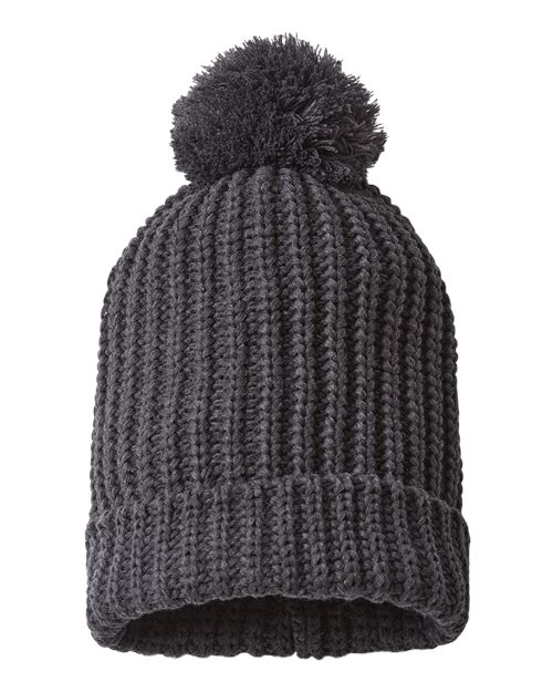 Richardson 143R Chunky Cable Beanie #color_Heather Charcoal