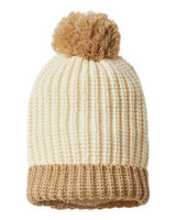 Richardson 143R Chunky Cable Beanie #color_Cream/ Mocha