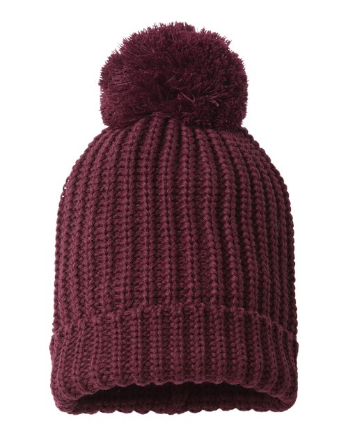 Richardson 143R Chunky Cable Beanie #color_Burgundy