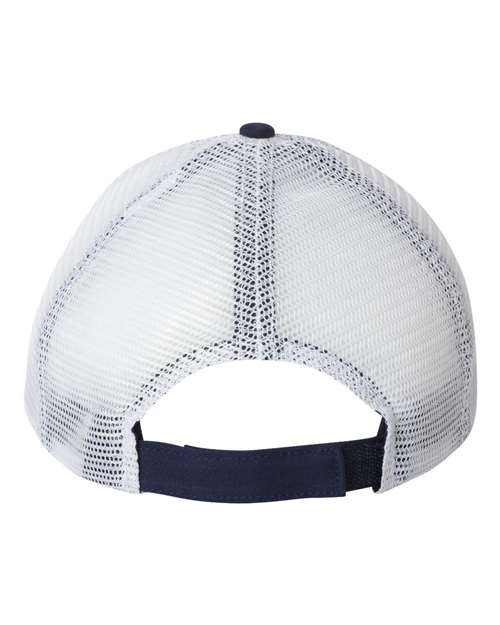 Valucap AH80 Bio-Washed Trucker Cap #color_Navy/ White