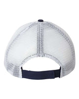 Valucap AH80 Bio-Washed Trucker Cap #color_Navy/ White