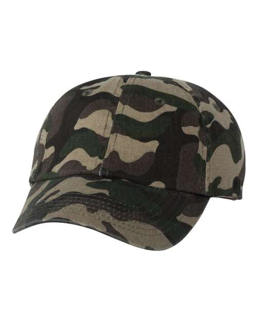Valucap VC300A Bio-Washed Classic Dad Hat #color_Green Camo