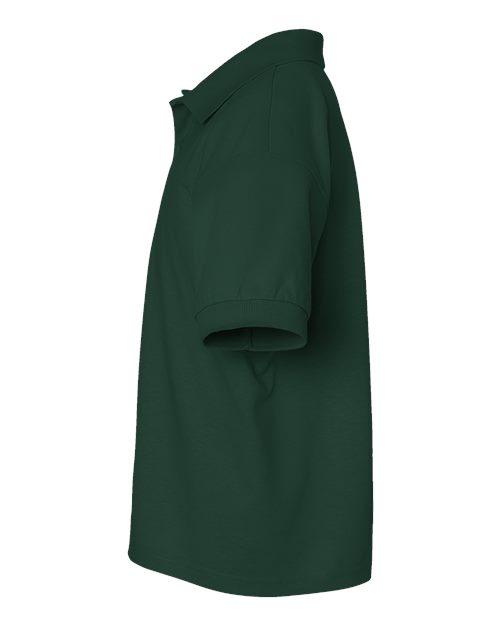 Gildan G880B Youth 50/50 Jersey Polo #color_FOREST GREEN