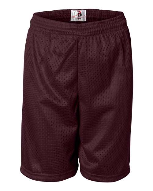 ""Badger 2207 Youth Pro Mesh 6" Shorts" #color_Maroon"