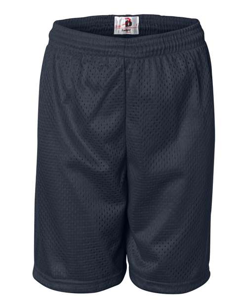 ""Badger 2207 Youth Pro Mesh 6" Shorts" #color_Navy"