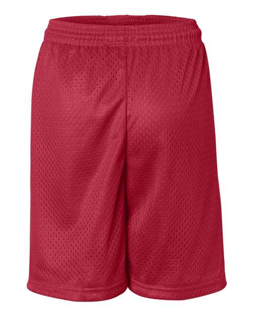 ""Badger 2207 Youth Pro Mesh 6" Shorts" #color_Red"