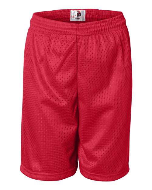 ""Badger 2207 Youth Pro Mesh 6" Shorts" #color_Red"