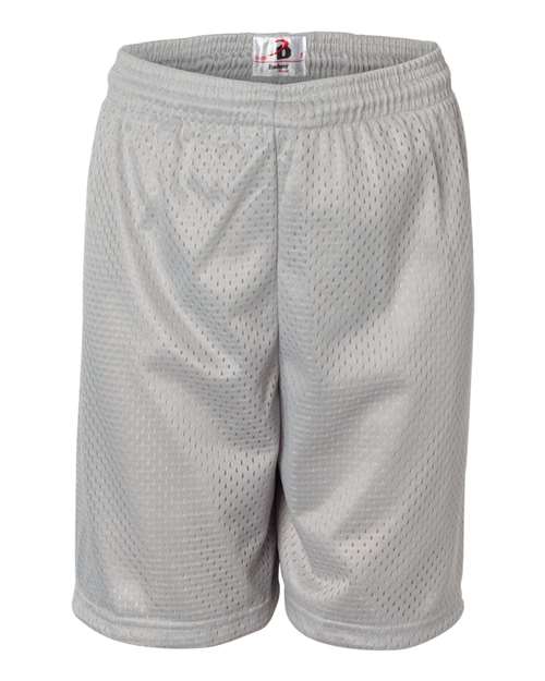 ""Badger 2207 Youth Pro Mesh 6" Shorts" #color_Silver"